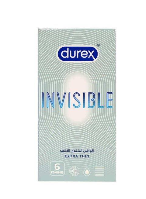 Invisible Extra Thin Lubricated Condoms Pack Of 6