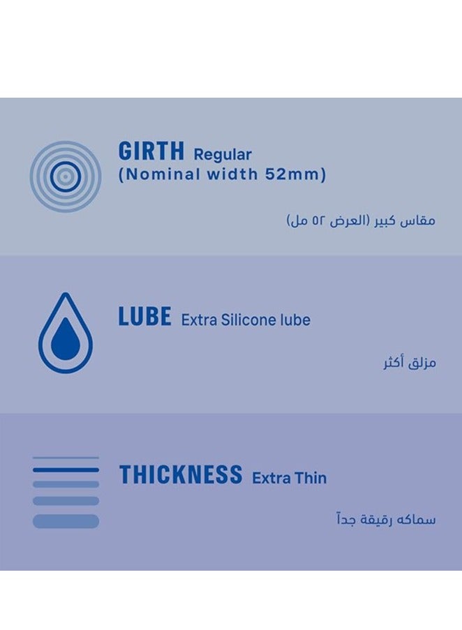 Durex - Invisible Extra Thin Lubricated Condoms Pack Of 6 - Image 1