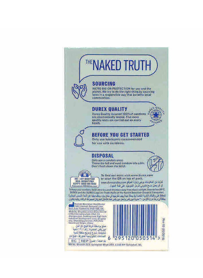 Durex - Invisible Extra Thin Lubricated Condoms Pack Of 6 - Image 1