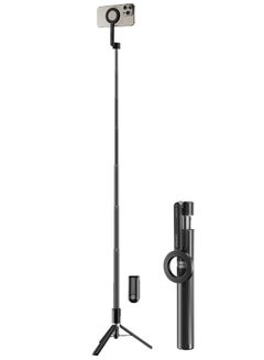 PROMATE Universal Selfie Stick, Extendable MagSafe Compatible with Integrated Tripod Stand, 10m Operating Range and Built-In Rechargable Shutter Remote Controller, MagStick-Pro Black  - Image 1