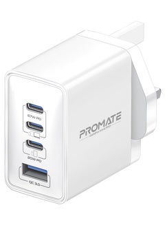 بروميت GaN USB-C™ Laptop Charger, Super-Fast 67W Dual USB-C™ Power Delivery Wall Charger With 22.5W QC 3.0 Port, 20W Type-C™ Power Deliver White  - Image 1