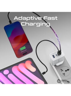 بروميت GaN USB-C™ Laptop Charger, Super-Fast 67W Dual USB-C™ Power Delivery Wall Charger With 22.5W QC 3.0 Port, 20W Type-C™ Power Deliver White  - Image 4
