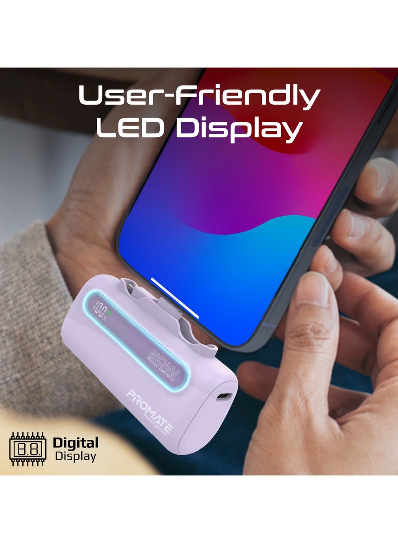بروميت - بنك طاقة صغير مع موصل USB-C™ قابل للطي بقوة 20 وات، وموصل Lightning قابل للطي بقوة 12 وات، وشاشة LED، وPowerUp-Duo - Image 1