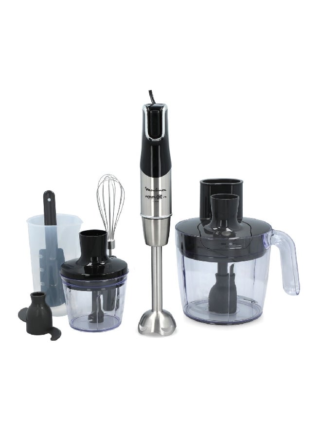 Moulinex - 1200W High Power Variable Speed Electric Hand Blender Set 0.8 L Multicolour DD95JD27 0.8 L 1200 W DD95JD27 Black and Clear - Image 1