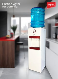 Impex Water Dispenser, 2 Temperature Settings, Hot And Cold, Stainless Steel Tank Compressor Cooling System, For Home, Apartments, School And Office WD 3902B White  - Image 3