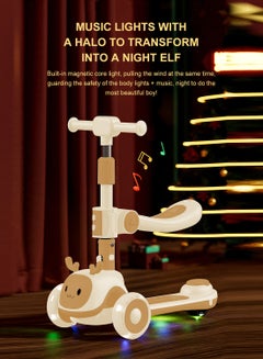 Kidle Kids Scooter 6-in-1 Children's Scooter with Adjustable Seat, Baby Scooter for 1-3-6 Years Boys Girls With Lights Foldable Kids Toys  - Image 4