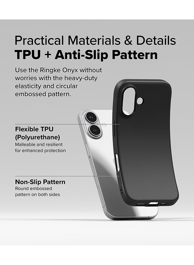 رينجك - Onyx Case For iPhone 16 Plus, Enhanced Grip Tough Flexible TPU Shockproof Rugged TPU Bumper Drop Protection Phone Cover - Black - Image 1