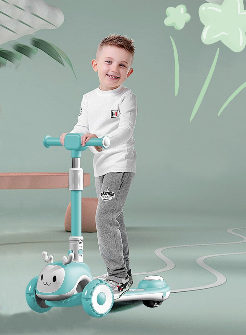 كيدل - Kids Scooter 6-in-1 Children's Scooter with Adjustable Seat, Baby Scooter for 1-3-6 Years Boys Girls，with Lights Foldable Kids Toys - Image 1