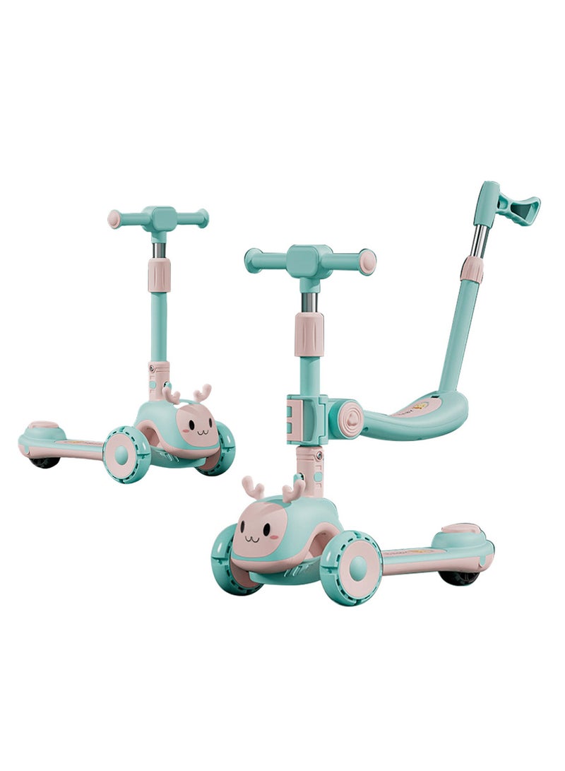 Kidle Kids Scooter 6-in-1 Children's Scooter with Adjustable Seat, Baby Scooter for 1-3-6 Years Boys Girls，with Lights Foldable Kids Toys - Image 1