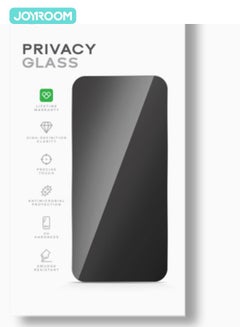 JOYROOM iPhone 16 Pro Privacy Screen Protector 6.3" Inch Face ID Supported Easy Installation Anti-Spy & Privacy Protection Anti-Fingerprint & Bubble Free, Case Friendly Tempered Glass Black  - Image 3