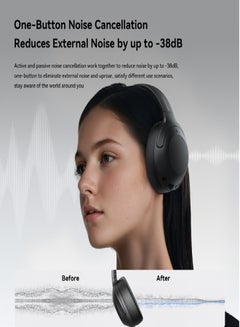 JR-JH2 Hybrid Active Noise Cancelling Headphones, Wireless Over-Ear Bluetooth, 40H Long ANC Playtime, Hi-Res Audio, Big Bass, Customize Via An App, Transparency Mode, Ideal For Travel Black - pnsku/N70109715V/45/_/1726291497/4578613f-d4ae-46d4-9cda-b1b9f262a462