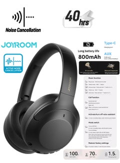 JR-JH2 Hybrid Active Noise Cancelling Headphones, Wireless Over-Ear Bluetooth, 40H Long ANC Playtime, Hi-Res Audio, Big Bass, Customize Via An App, Transparency Mode, Ideal For Travel Black - pnsku/N70109715V/45/_/1741330549/032de40a-ff23-4162-a2b9-23c52327b933