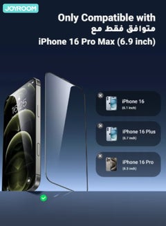 JOYROOM iPhone 16 Pro Max Screen Protector 6.9 Inch 2.5D Full Screen with Black Edge, Military-Grade Protection, Scratch Resistant, Anti-Fingerprint, Bubble Free, Case Friendly Clear/Black  - Image 4