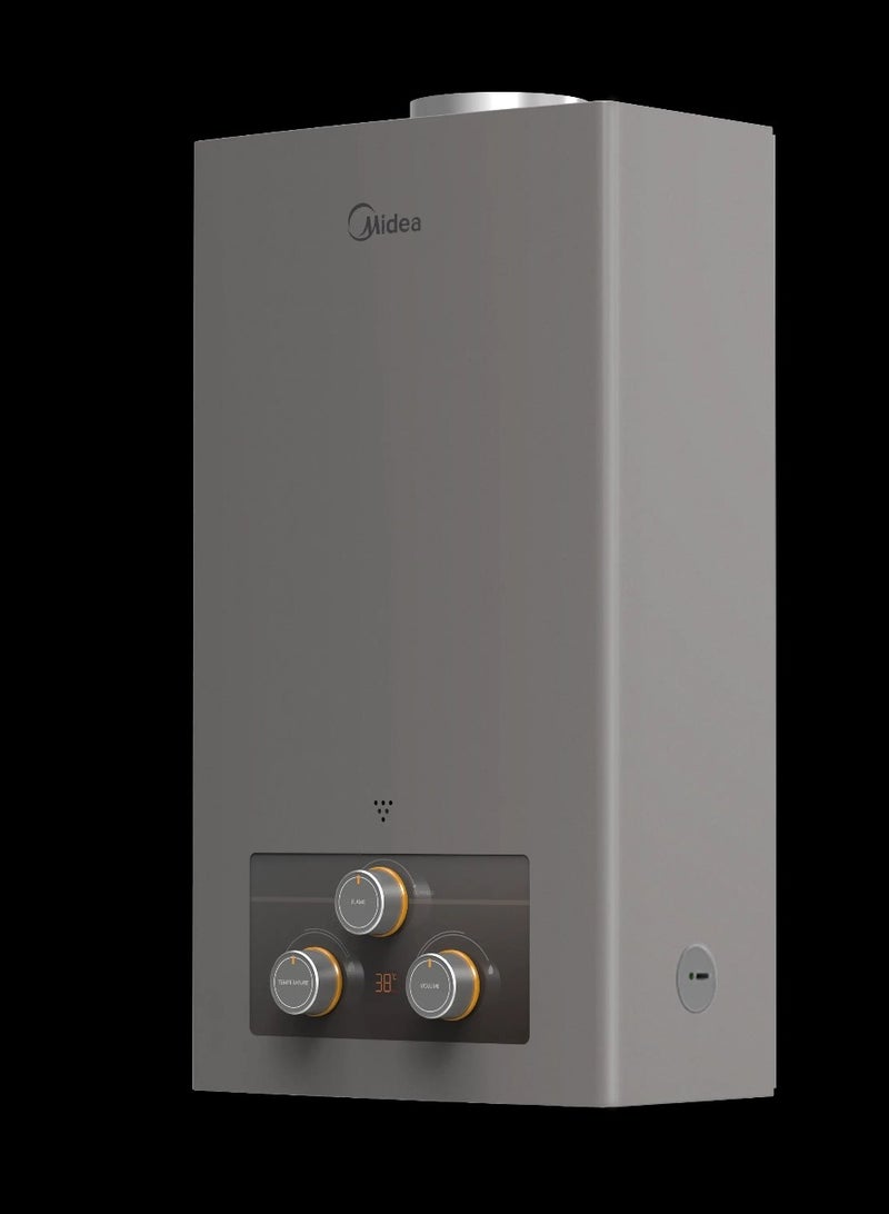 مديا سخان مياه غاز بسعة 10 لتر LPG مع مدخنة أمان كامل رمادي نوع بطارية C وحدة مفتاح تبديل صيفي/شتوي MGWH10-20MDLEG(S) - Image 3