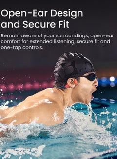 SHOKZ OpenSwim Swimming Headphones, Open-Ear Bone Conduction Headset, IP68 Waterproof, 4 GB Memory, MP3 Player For Swimming, Surfing, Running Red  - Image 5