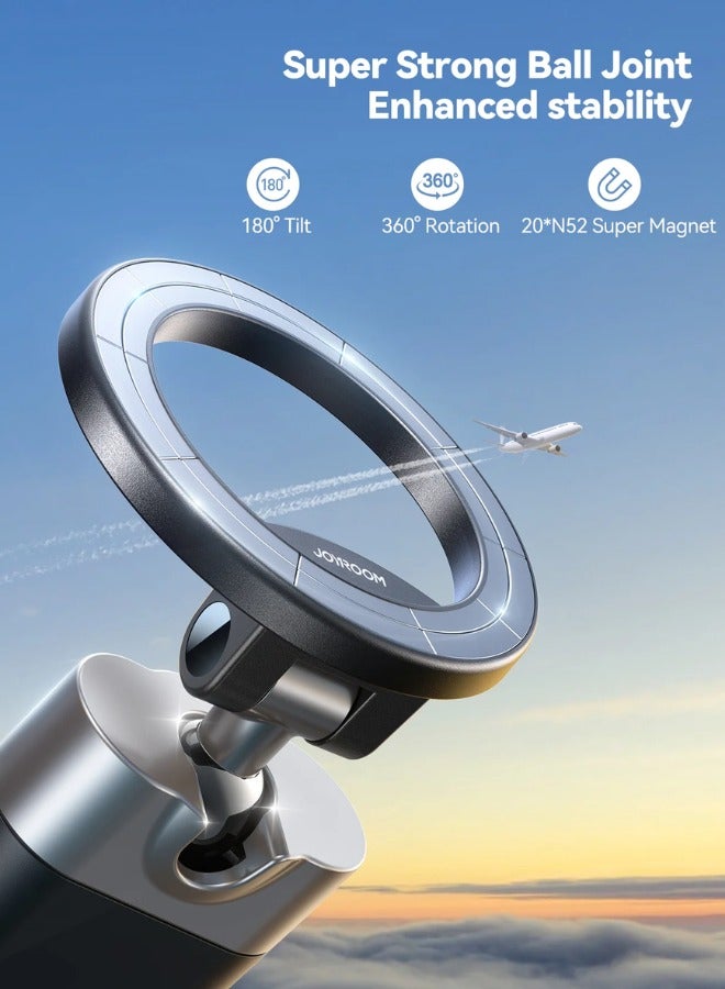 JOYROOM Magnetic Mobile Phone Holder for Magsafe Airplane Train Travel Magnetic Phone Holder for Folding Table Universal Handsfree Travel Accessories for iPhone Foldable and Portable 360° Rotatable for Travel Black  - Image 3
