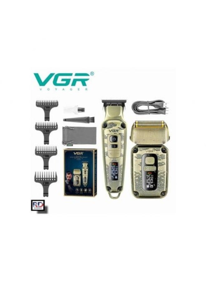 VGR V-641 Shaver Rechargeable Cordless Electric Shaver Gold 