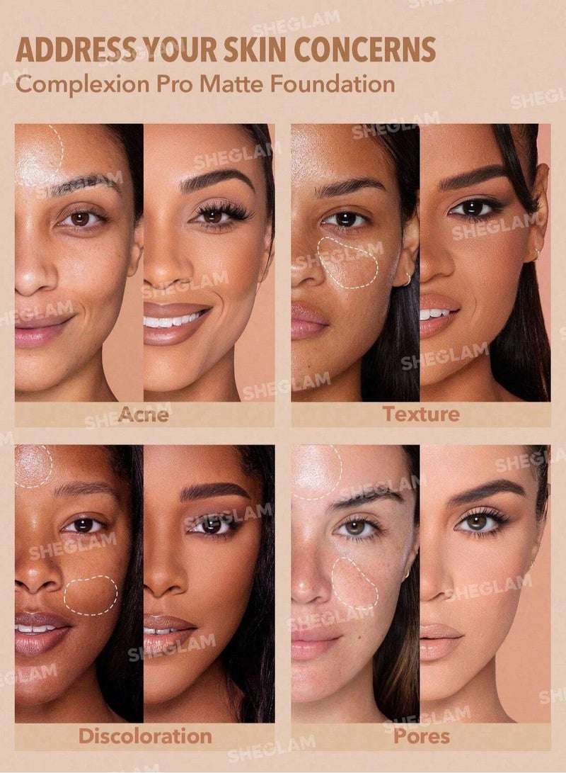 SHEGLAM Complexion Pro Long Lasting Breathable Matte Foundation - Chantilly - Image 3