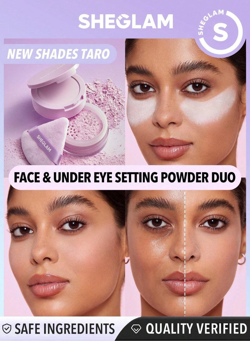 SHEGLAM - Insta-Ready Face & Under Eye Setting Powder Duo - Taro Taro - Image 1