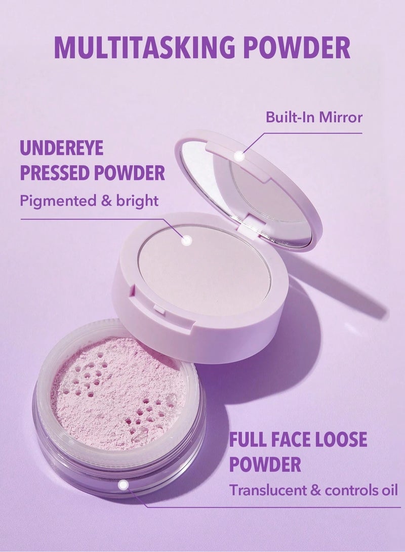 SHEGLAM - Insta-Ready Face & Under Eye Setting Powder Duo - Taro Taro - Image 1