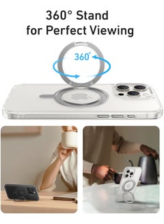 Anker FlexStand Magnetic Phone Case Cover, Anti-Slip and Drop-Proof Protective Cover with Ring Stand, iPhone Mobile Case Compatible with MagSafe, Exclusively Designed for iPhone 15 Pro 6.1-Inch Clear  - Image 2