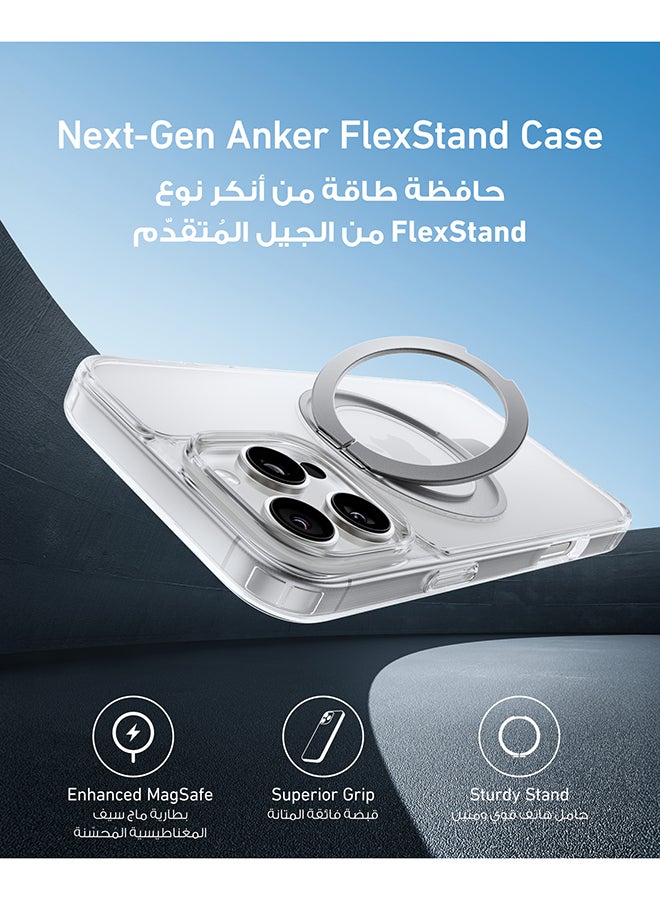 Anker Ultra Magnetic for iPhone 16 Pro Case with Sturdy 360° Ring Stand, Military-Grade Shockproof iPhone 16 Pro Kickstand Compatible with MagSafe Clear  - Image 2