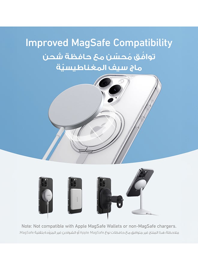 Anker Ultra Magnetic for iPhone 16 Pro Case with Sturdy 360° Ring Stand, Military-Grade Shockproof iPhone 16 Pro Kickstand Compatible with MagSafe Clear  - Image 4