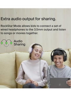 belkin SoundForm Inspire Wireless Over-Ear Headset for Kids, On-Ear Headphones for Girls and Boys, Online Learning, & Travel with Built-In Microphone - Compatible with iPhone, iPad, Galaxy, and More white  - Image 3