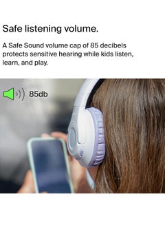 belkin SoundForm Inspire Wireless Over-Ear Headset for Kids, On-Ear Headphones for Girls and Boys, Online Learning, & Travel with Built-In Microphone - Compatible with iPhone, iPad, Galaxy, and More white  - Image 4