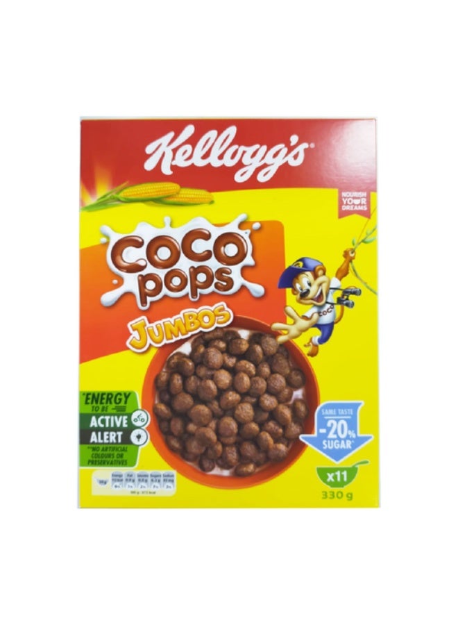 Kelloggs Kellogg's Coco Pops Jumbos Crispy Chocolate Maize Cereal, 330g 