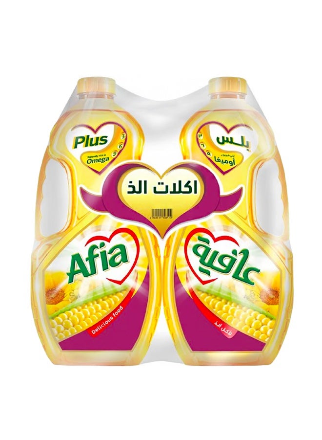 عافية Afia Corn Oil Plus Omega , 1.5L × 2 