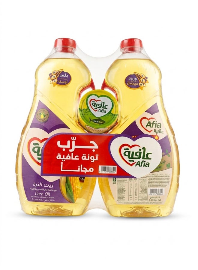 زيت الذرة أفياء بلس أوميغا ، 1.5 لتر × 2