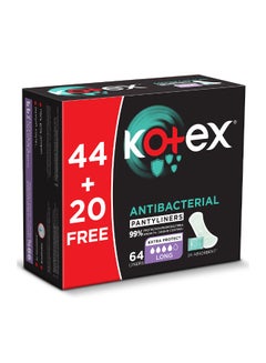 Kotex Everyday Sanitary Pantyliners Anti Bacterial 44+20 Pads 