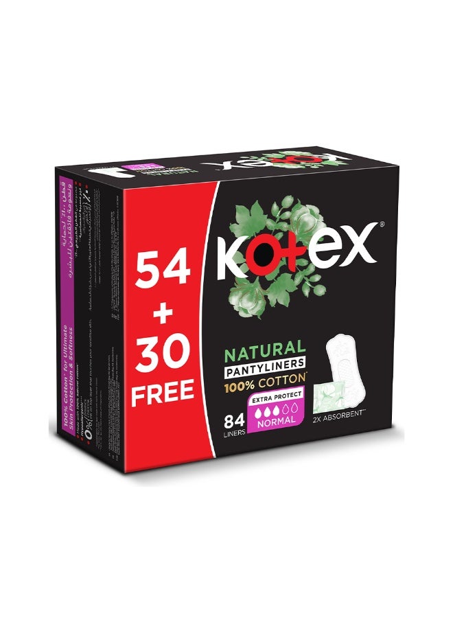 كوتكس Cotton Everyday Pantyliners Natural 54+30 Pantyliners 