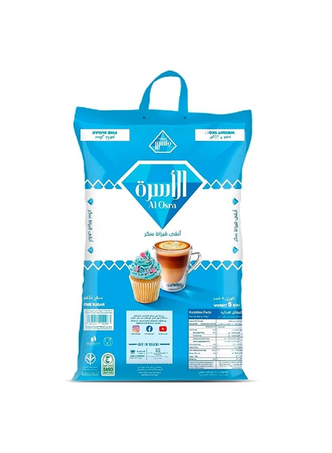 Al Osra Al Osra Fine White Sugar, 5 kg+1k Free 