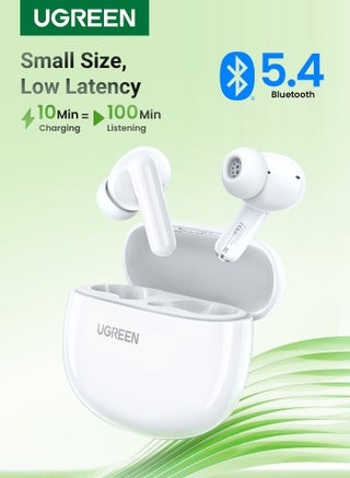 HiTune P3 Wireless Earbuds, iPhone 16 Bluetooth 5.4 Headphones, 12mm Drivers, 28H Playtime, USB C Fast Charging, 2-Mic Noise Cancelling for Clear Calls, IPX5 Waterproof, Dual Device Connection White - pnsku/N70110024V/45/_/1726465676/d8b24ae9-d3ff-4cf2-b0fa-38d7544f7878