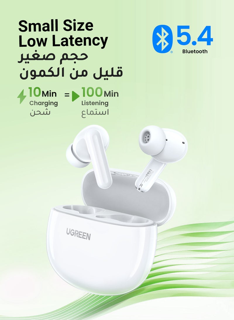 يو جرين - سماعات أذن لاسلكية HiTune P3، سماعات رأس بلوتوث 5.4 لهاتف أيفون 16/15، مشغلات 12 مم، وقت تشغيل 28 ساعة، شحن سريع عبر USB C، ميكروفونان لإلغاء الضوضاء لإجراء مكالمات واضحة، مقاومة للماء IPX5، اتصال بجهازين - Image 1
