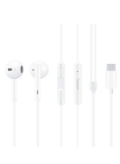 Earphones Classic USB-C Headset Stereo Audio Wired Headphone with Mic Microphone Volume Control Wind For Honor AM33R Compatible with  All Mobile Phones Devices White