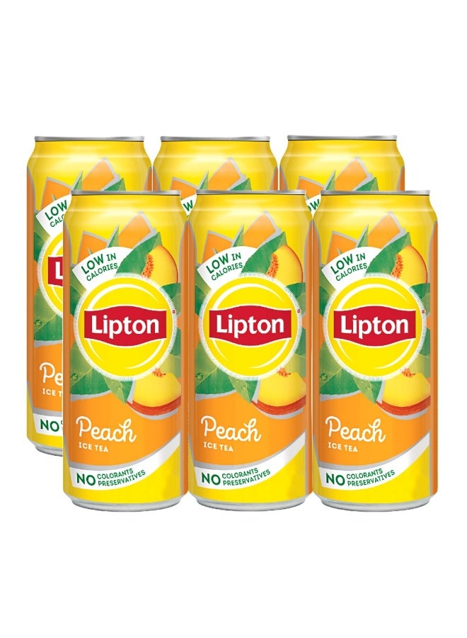 ليبتون Peach Ice Tea Low Calories, 315ml × 6 