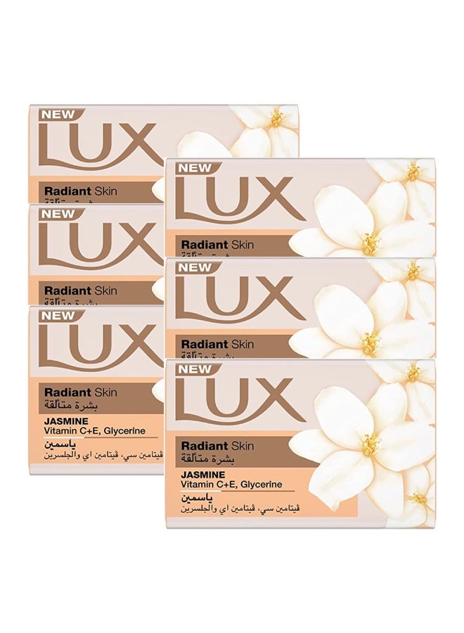 Lux Bar Soap Radiant Skin Jasmine, 170g × 5+1 
