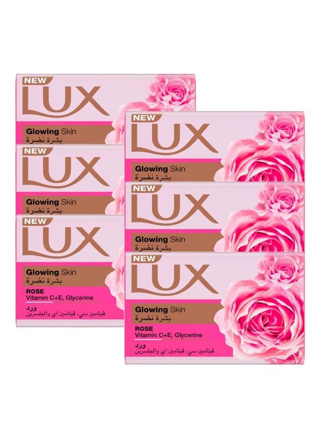 Lux Glowing Skin Rose Bar Soap,170g × 5+1 