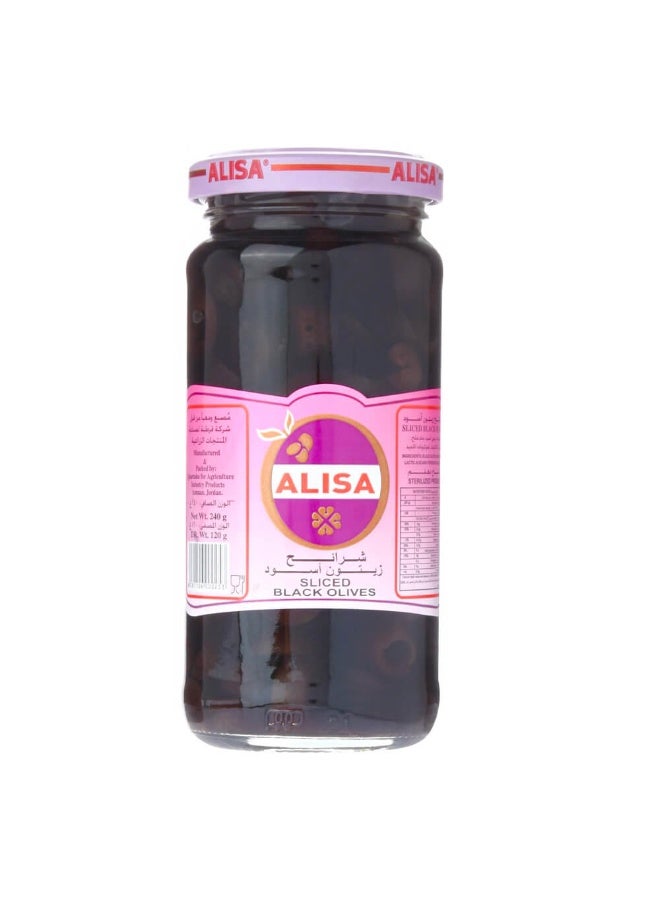 أليسا Alisa Black Sliced Olives, 120 g 