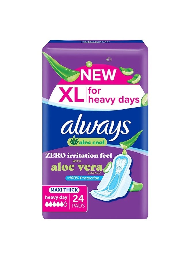Always Aloe Vera Pads with Wings, XL , 24 Pads - pnsku/N70110329V/45/_/1726468378/2e08b9f9-e8cc-48b3-a7a7-bd980887cefb
