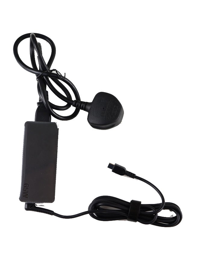 Lenovo - Renewed - 65W C type Pin AC Adapter Black With Cable Black - Image 1