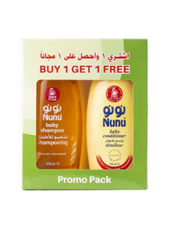 Nunu Baby Shampoo, 500ml+ Baby Conditioner, 500ml