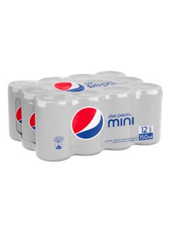 بيبسي Diet Soft Drink, Can, 150 ml × 12 