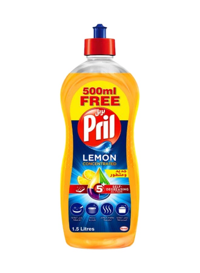 بريل Multi Power Lemon Dishwashing Liquid, 1 Liter + 500 ml Free 