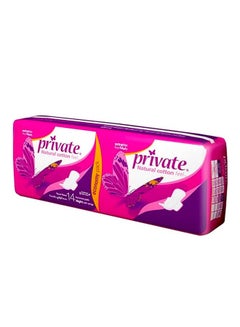 Private Private Natural Cotton Feel Extra Thin Night Feminine Pads with Wings, 7 Pads × 2 