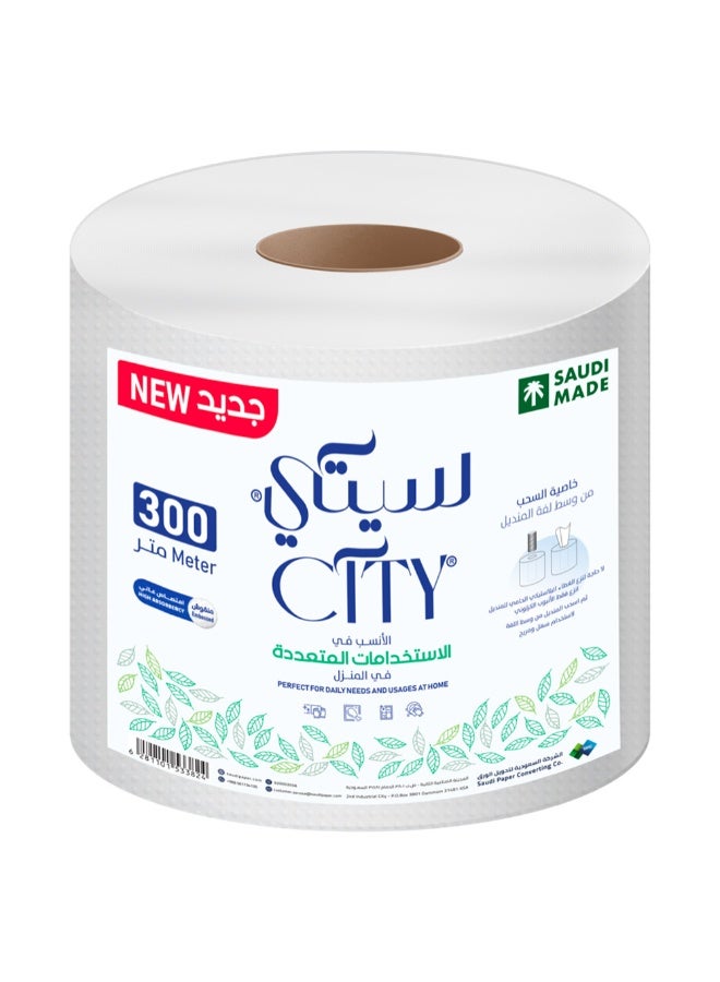 City Maxi Roll Paper Towel, 300 Meters - pnsku/N70110869V/45/_/1726475178/27bed105-5e55-4596-b07c-3254c3a61f24