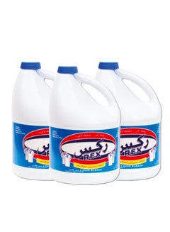 ركس Rex Liquid Bleach, 3.78 Liter, 2+1 Free 